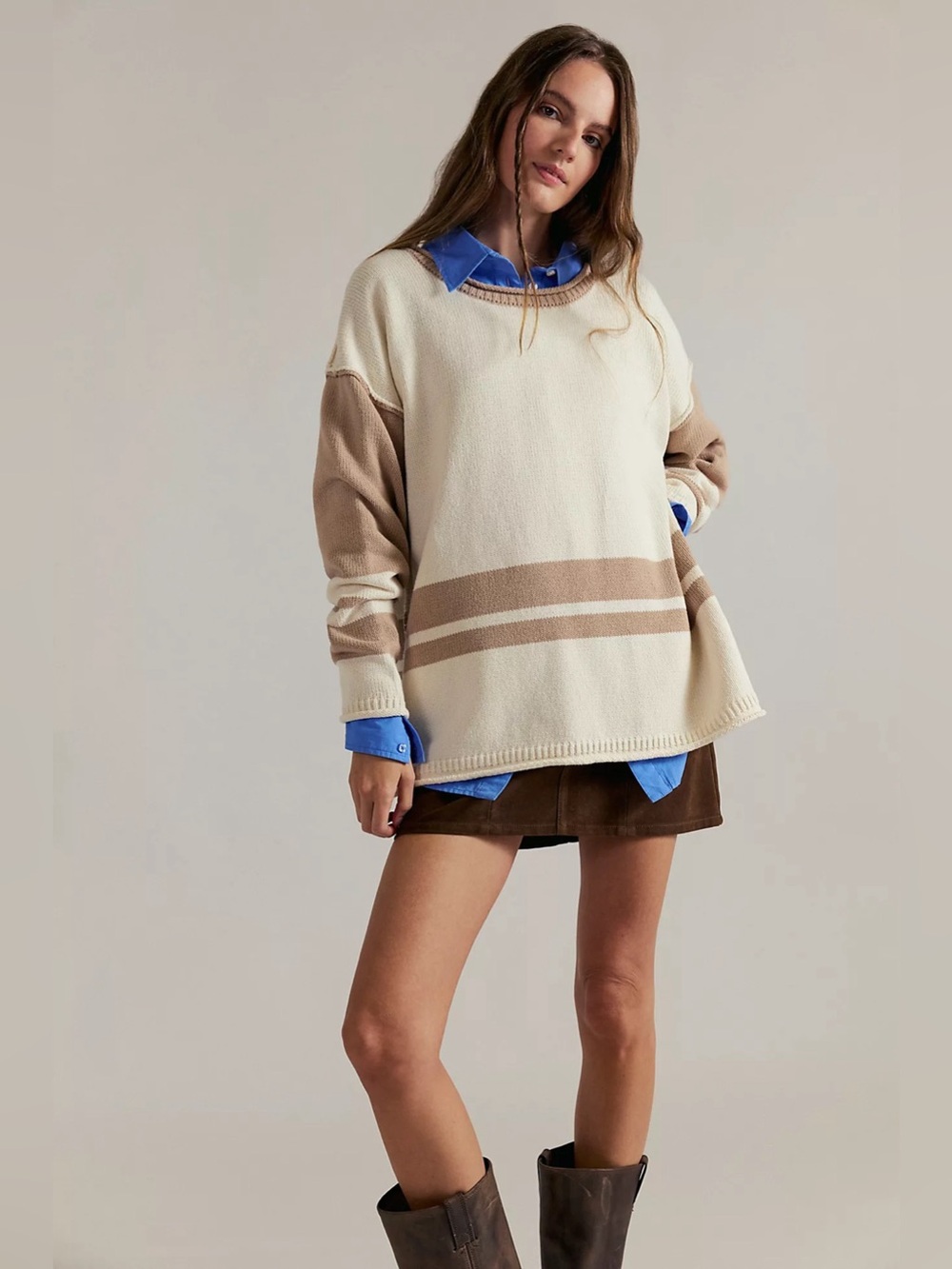 NEW Free People We The Free Ella Roll-Neck Knit Sweater Size M